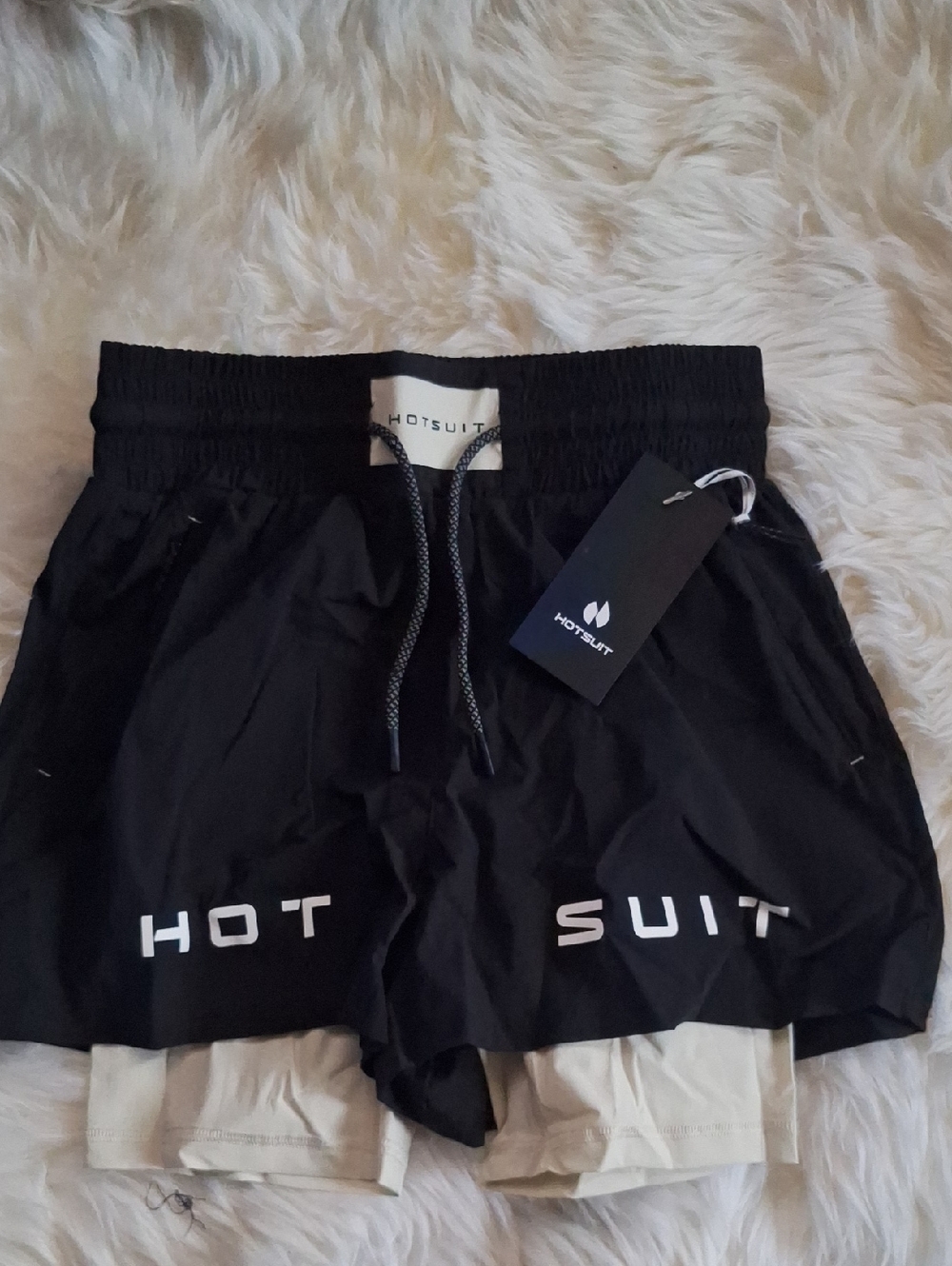 Men's Black Hybrid Shorts with Inner Liner